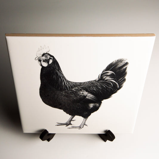 Rhode Island Red Chicken Ceramic Plate – Rustic Farm Decor